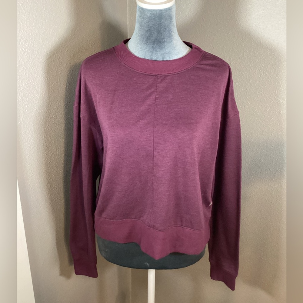 Yogasmoga Cropped Crewneck Sweatshirt Top Purple Berry Size S